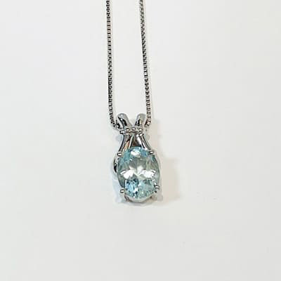 Aquamarine necklace 1.64ct Pt900