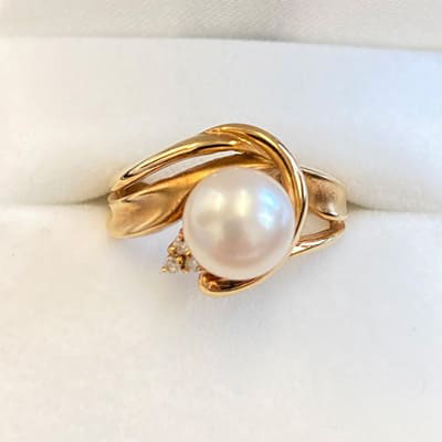 Pearl ring K18YG