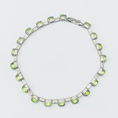 Peridot bracelet K18WG