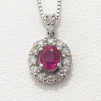 Ruby necklace 0.34ct K18WG