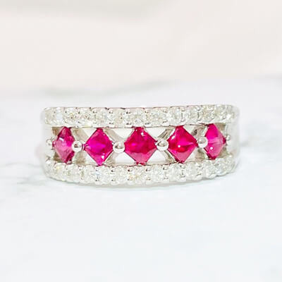 Ruby ring 0.53ct K18WG