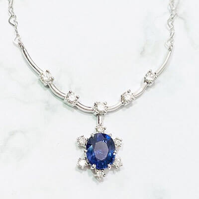 Violet sapphire necklace 1.36ct K18WG