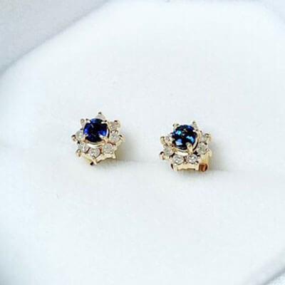 sapphire earrings K18YG !