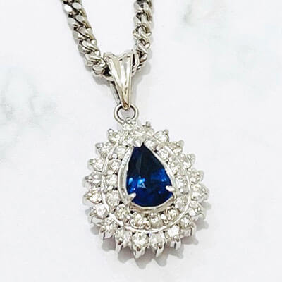 Sapphire necklace 0.57ct Pt900
