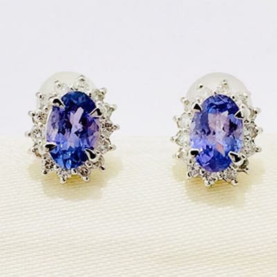 Tanzanite Earrings 0.45ct/0.45ct K18WG