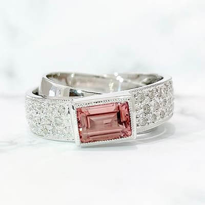 Pink tourmaline ring 1.17ct K18WG !