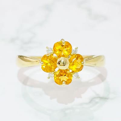 Citrine ring 0.80ct K18YG