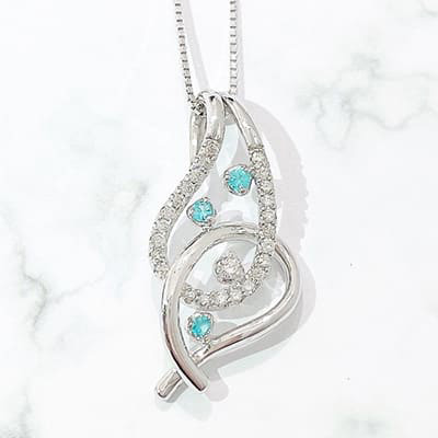  Paraiba tourmaline necklace 0.07ct K18WG !