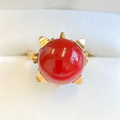 red coral ring K18YG