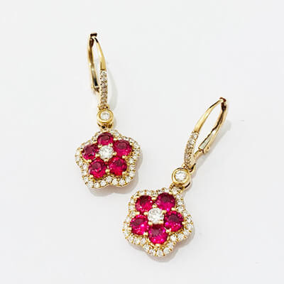 Ruby earrings 1.31ct K18YG