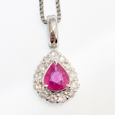 Ruby necklace 0.67ct Pt900