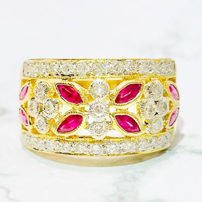 Ruby ring 0.72ct K18YG