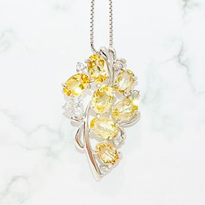 Imperial Topaz Necklace 4.0ct K18WG !