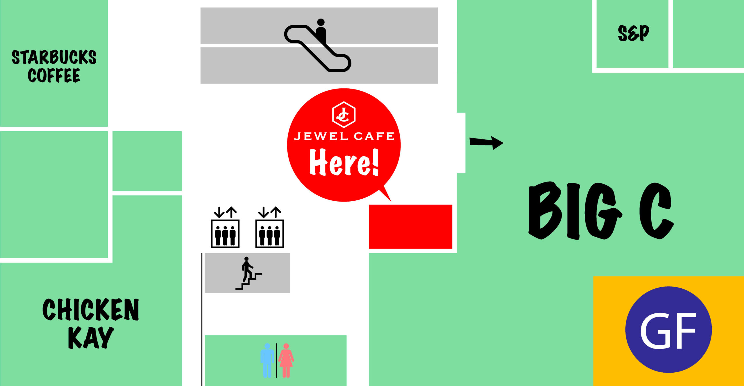 Jewel Cafe Ekkaimai floor map